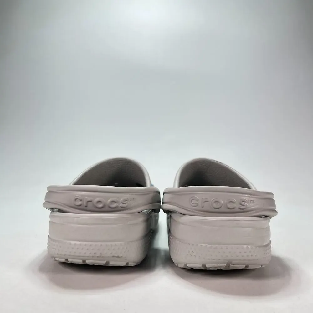 Crocs Classic Clog Light Grey Casual Jibbitz Charms Slip On Shoes Men's Size 8
